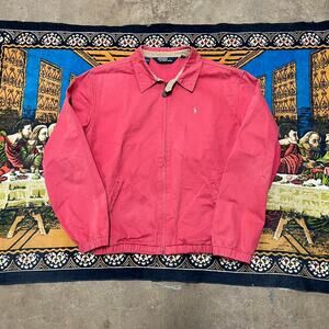 Vintage Polo Ralph Lauren Harrington Bomber jacket size large clay pink cream